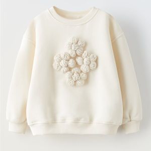 Zara neutral beige sweater w/ floral knit, mint condition, 9-12 months